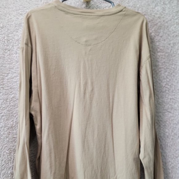 Perry Ellis - Long Sleeved Tan Button up Shirt - Large - Picture 3 of 3
